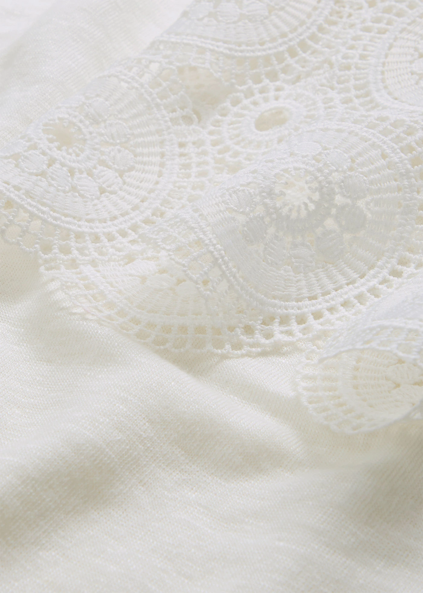 Shirt van puur linnen met gehaakte mouwen • wolwit • bonprix online shop