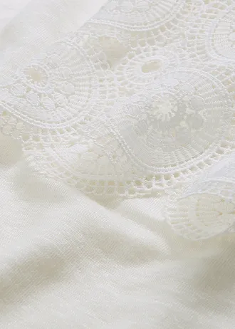 Shirt van puur linnen met gehaakte mouwen • wolwit • bonprix online shop