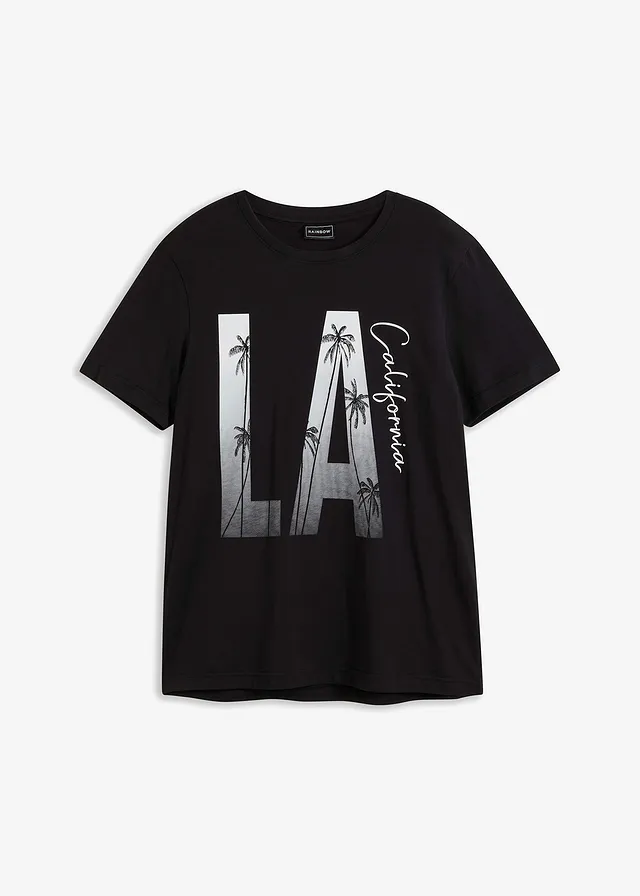 T-shirt Slim 100% coton, Couleur: noir