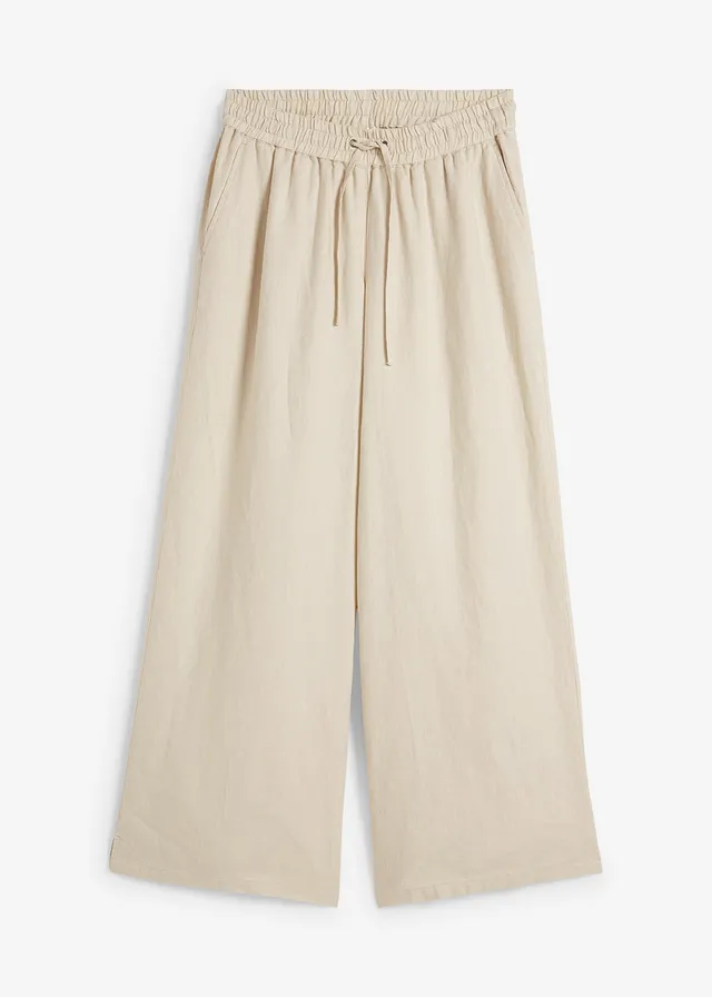 Pantaloni palazzo din in 100%