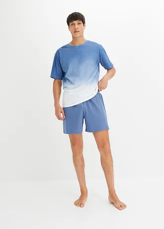 Shortama van puur katoen, Kleur: jeansblauw