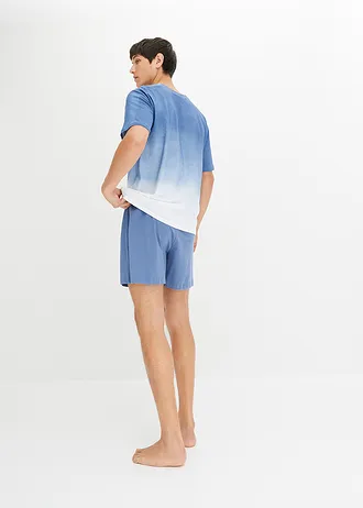 Pyjashort 100% coton, Couleur: bleu jean