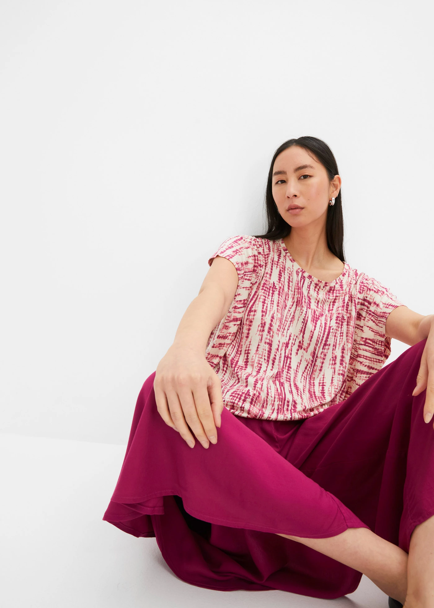 Jupe-culotte longueur mollet en viscose douce • violet • Boutique bonprix