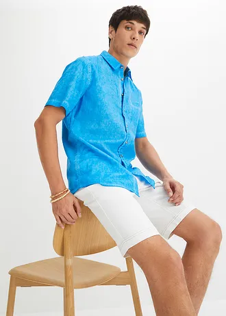 Stretch jeans bermuda, regular fit • wit twill • bonprix online shop