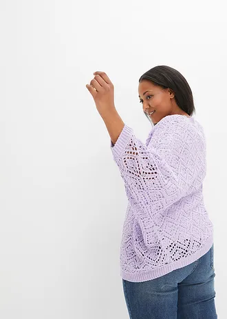 Ajour vest, Kleur: zacht lila