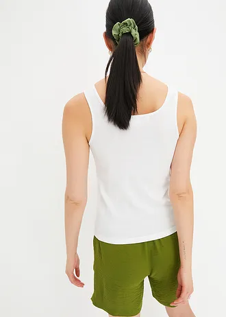 Top met brede schouderbandjes, Kleur: wit