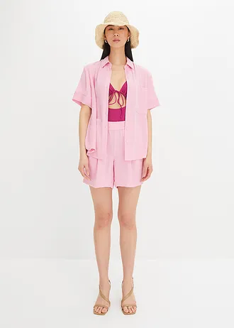 Blouse met borstzak en korte mouwen • roze • bonprix online shop