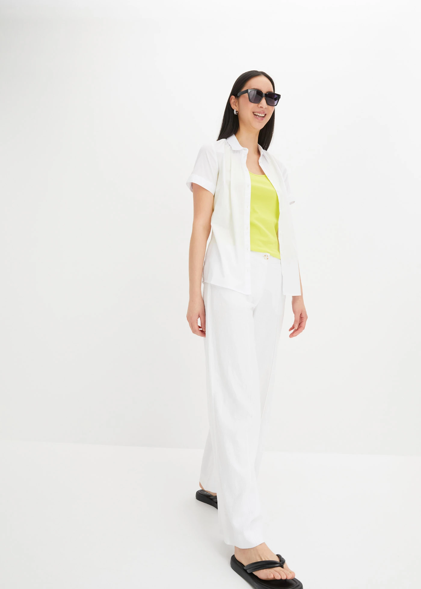 Top met brede schouderbandjes • limoengroen • bonprix online shop