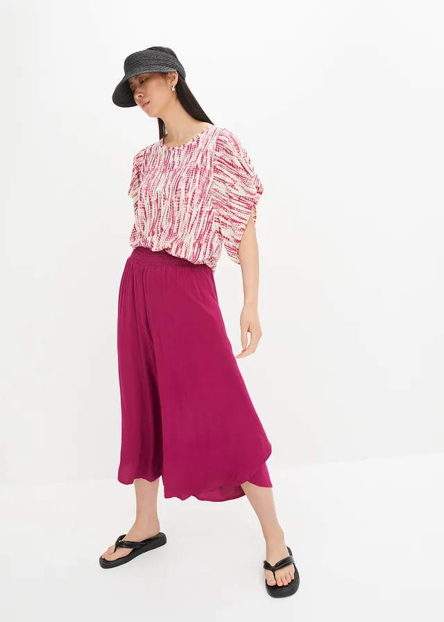 Cropped culotte van zachte viscose • violet • product-page.page-title-suffix