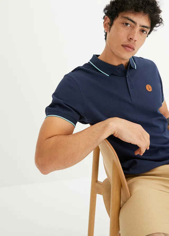 Piqué-poloshirt van biologisch katoen • donkerblauw • product-page.page-title-suffix