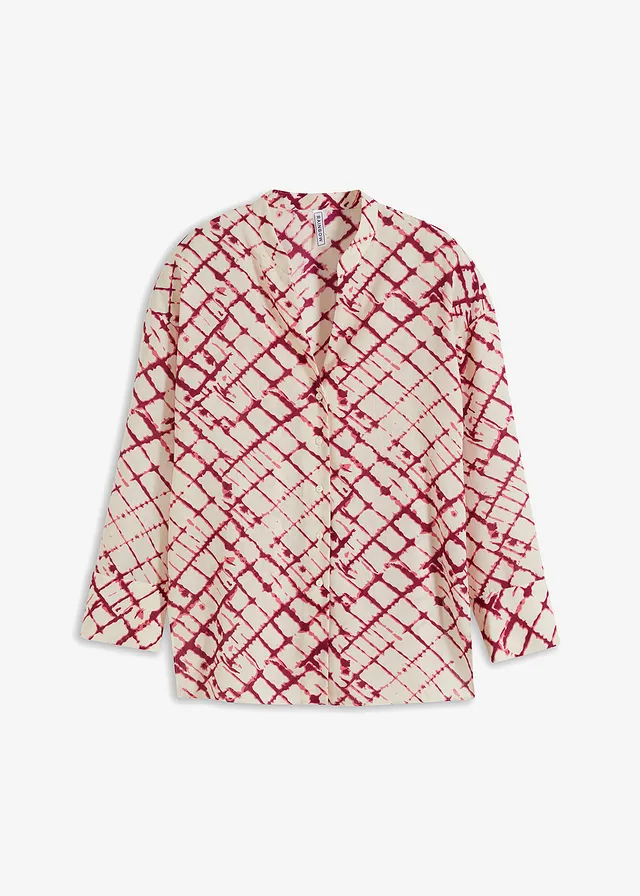 Blouse oversize, Couleur: violet/naturel batik