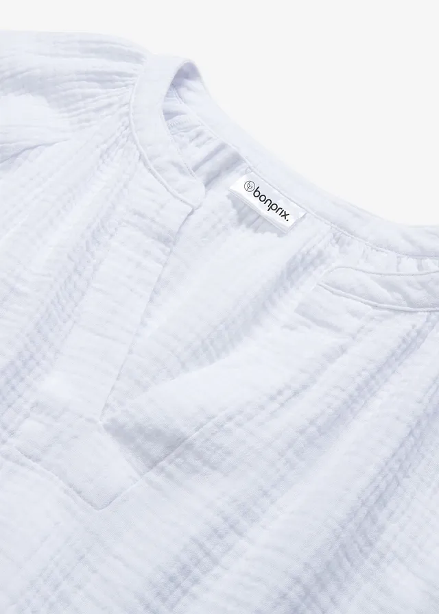 Blouse oversize en gaze de coton • blanc • product-page.page-title-suffix