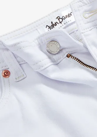 Strečové džínové šortky, Mid Waist • bílý kepr used • bonprix obchod