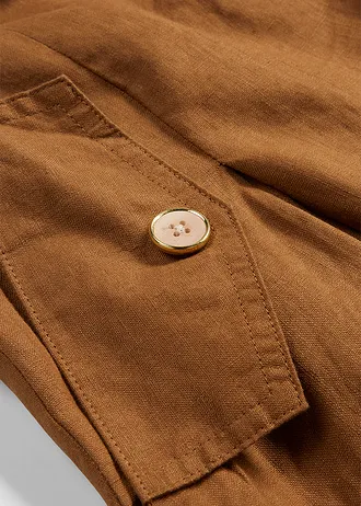 Linnen rok met plooien • cognac • bonprix online shop