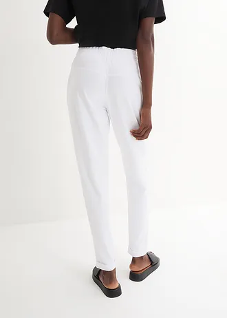 Pantalon jogger en viscose mélangée, Couleur: blanc