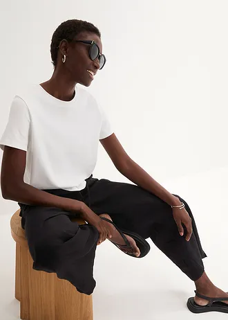 Linnen palazzo broek • zwart • bonprix online shop