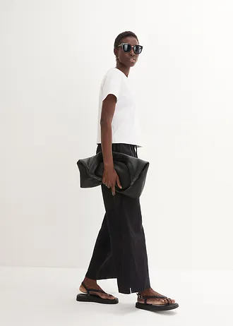 Linnen palazzo broek • zwart • bonprix online shop