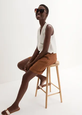 Bermuda van puur linnen • cognac • bonprix online shop