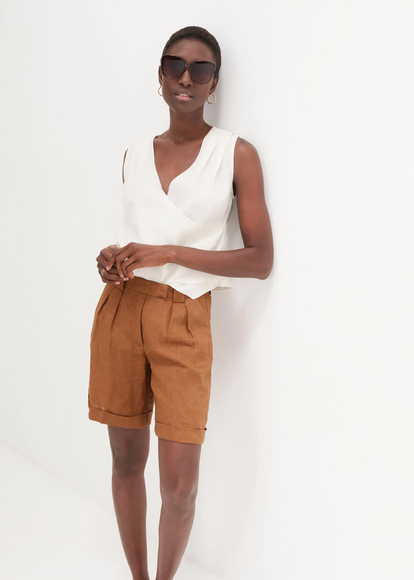 Bermuda van puur linnen • cognac • bonprix online shop