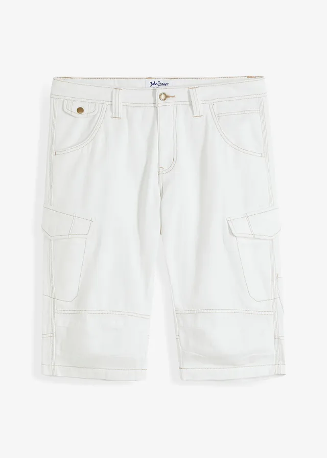 Bermude cargo lungi și ușoare de blugi, Relaxed Fit