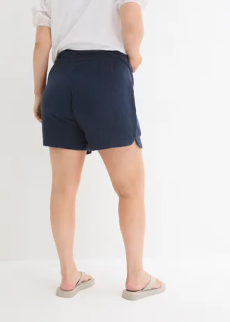 Mousseline zwangerschapsshort, Kleur: donkerblauw