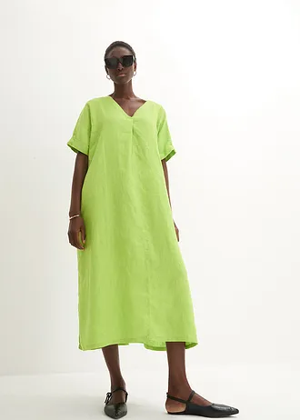 Rochie caftan largă, 100% in • verde lime • magazin bonprix