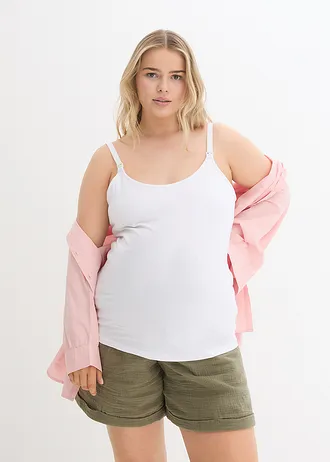 Těhotenský a kojicí top z organické bavlny (2 ks v balení), barva: černá + bílá