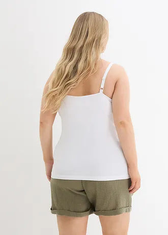 Těhotenský a kojicí top z organické bavlny (2 ks v balení), barva: černá + bílá