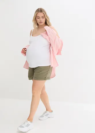 Těhotenský a kojicí top z organické bavlny (2 ks v balení), barva: černá + bílá