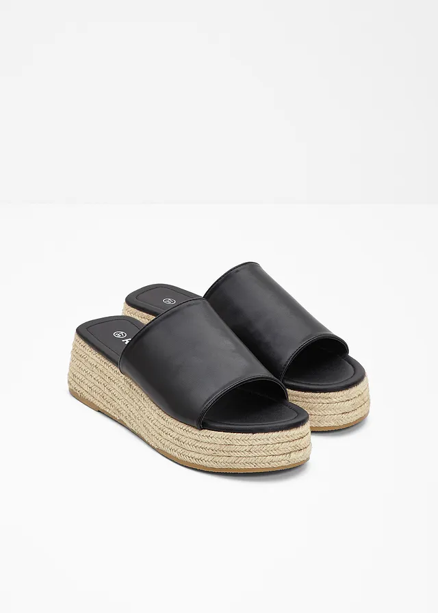 Mules à plateformes, Couleur: noir