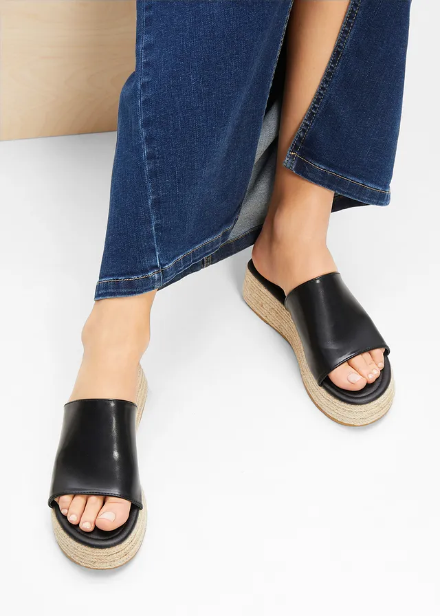 Mules à plateformes, Couleur: noir
