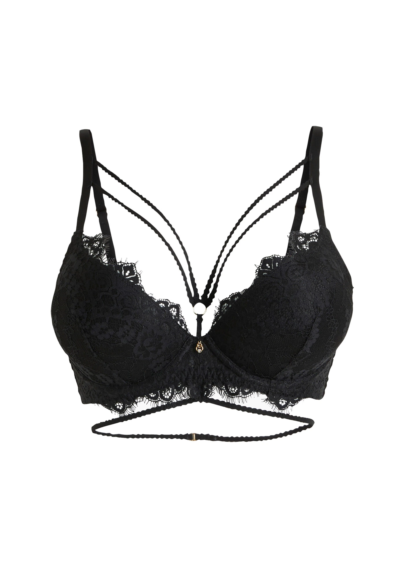 Push-up podprsenka s ozdobnými detaily • černá • bonprix obchod