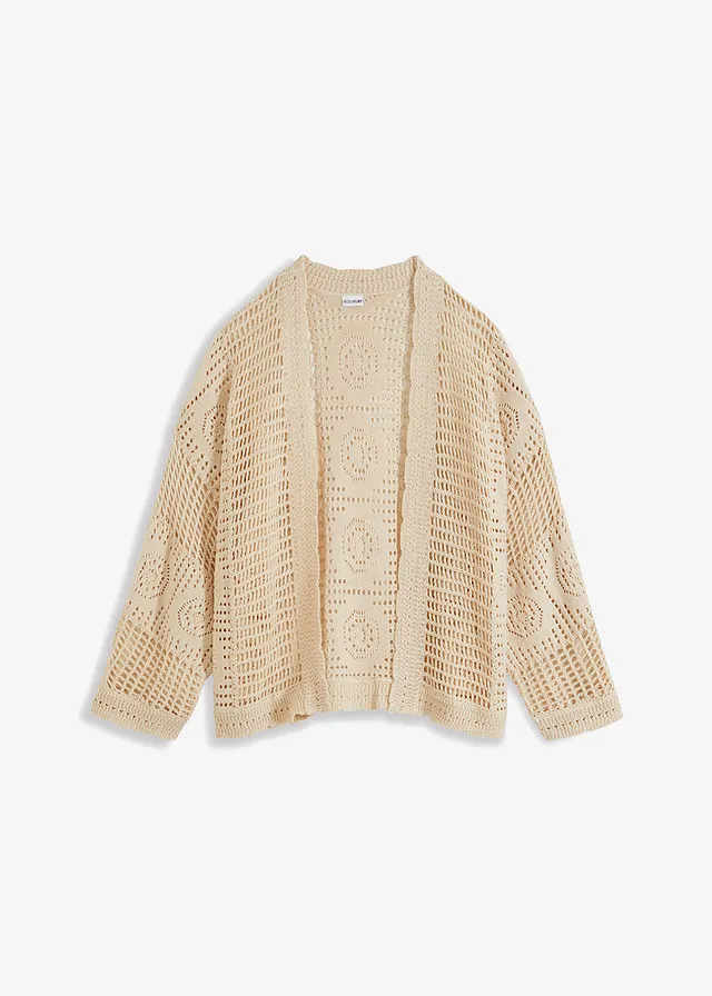 Vest in gehaakte look • kiezelgrijs • bonprix online shop