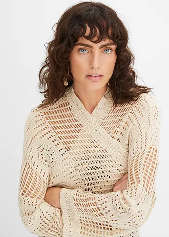 Vest in gehaakte look • kiezelgrijs • bonprix online shop