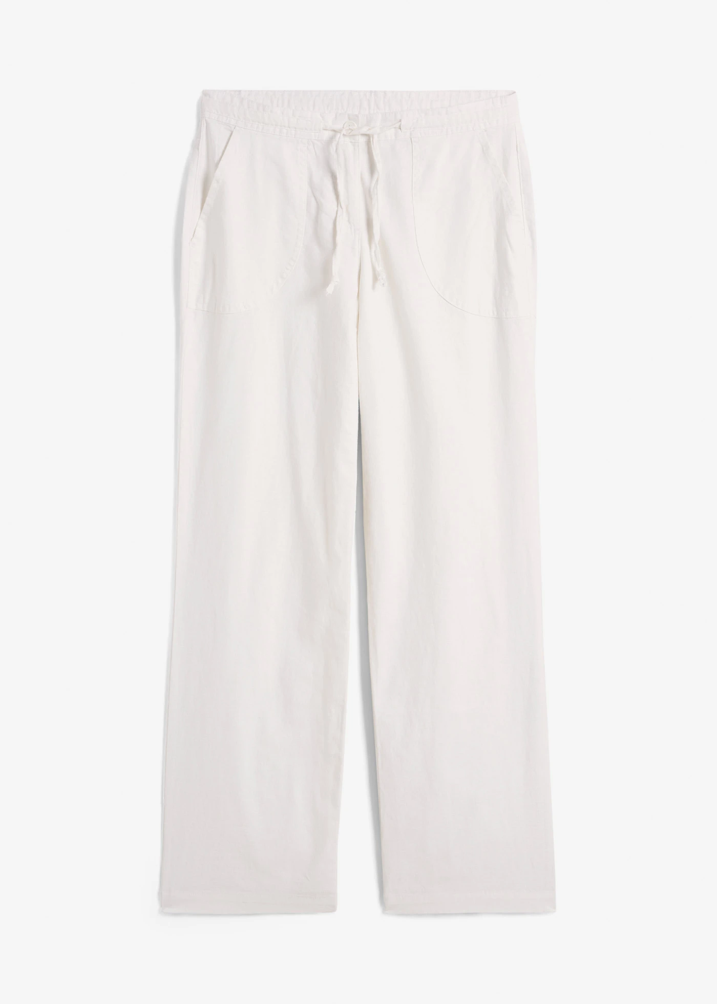 Pantalon large en lin et coton • blanc • Boutique bonprix