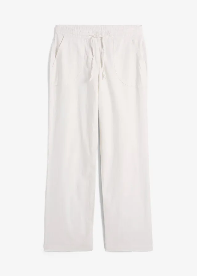 Wijde broek met linnen