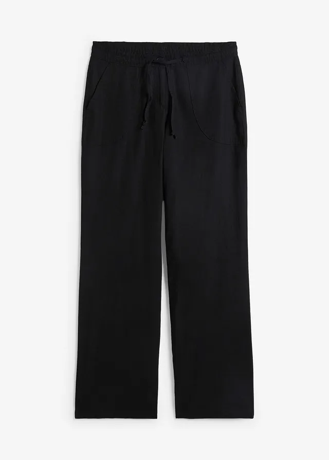 Pantalon large en lin et coton
