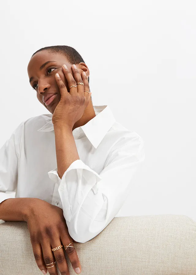 Prstene, 8 kusov, rôzne dizajny, farba: zlatá