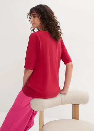 T-shirt col bateau 100% coton • rouge vermillon • Boutique bonprix