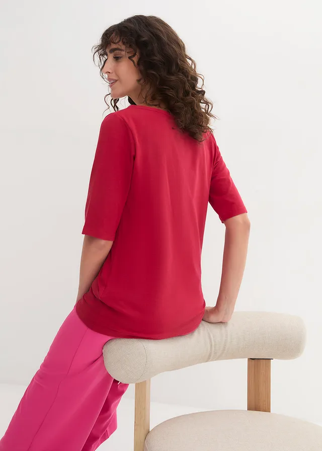 T-shirt à encolure bateau • rouge carmin • product-page.page-title-suffix