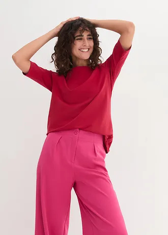 T-shirt col bateau 100% coton • rouge vermillon • Boutique bonprix