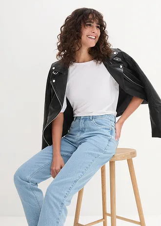 T-shirt col bateau 100% coton • blanc • Boutique bonprix