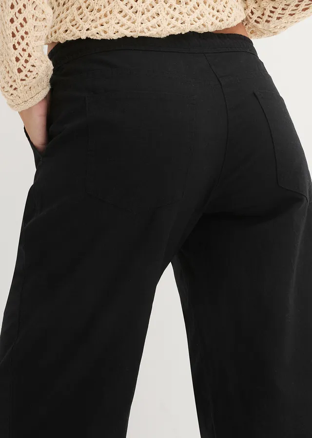 Pantalon large en lin et coton • noir • product-page.page-title-suffix