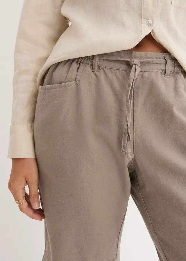Bermuda met linnen • taupe • product-page.page-title-suffix