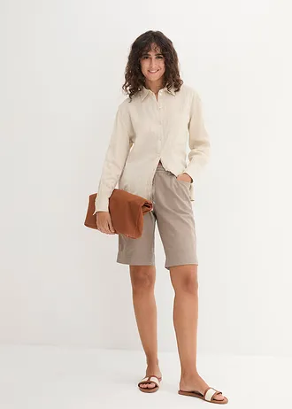 Bermuda en lin majoritaire • taupe • Boutique bonprix