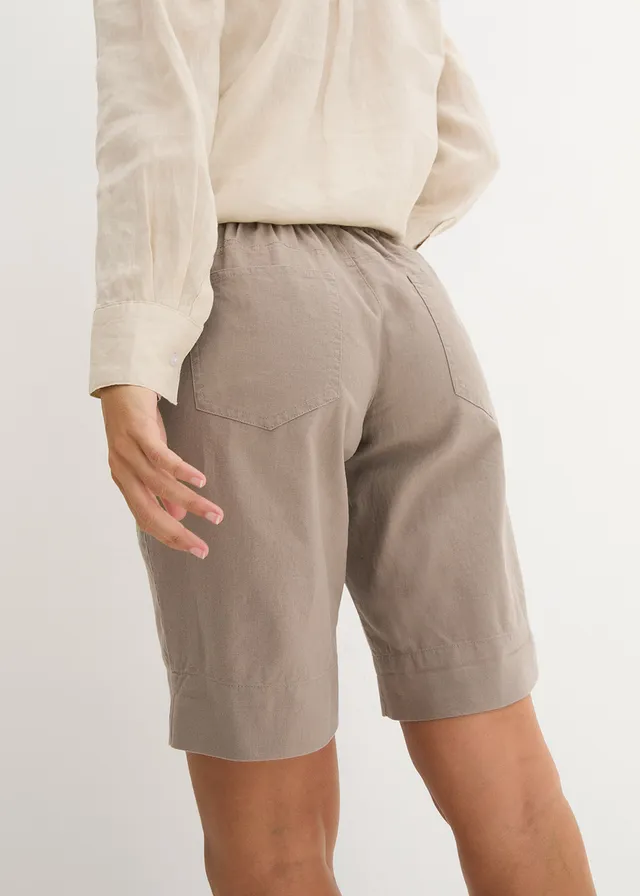 Bermuda met linnen • taupe • product-page.page-title-suffix