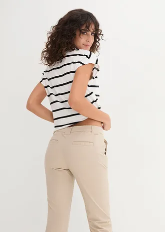 Spodnie chinosy ze stretchem • piaskowy • sklep bonprix