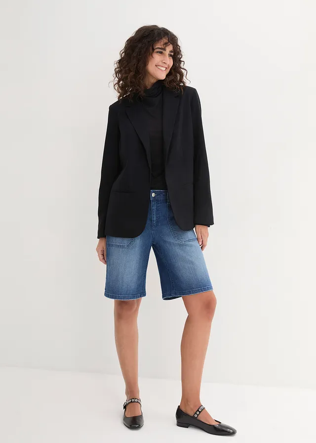 Oversized blazer, Kleur: zwart