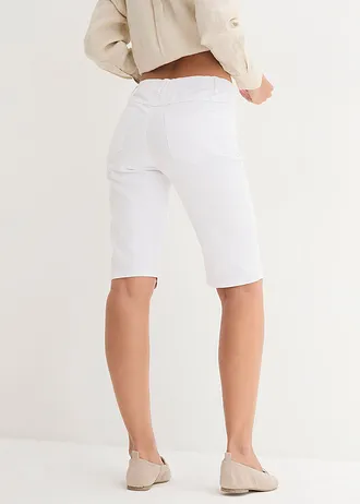 Lot de 2 bermudas extensibles, Couleur: blanc / denim bleu clair
