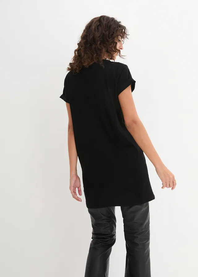 T-shirt long 100% coton • noir • product-page.page-title-suffix